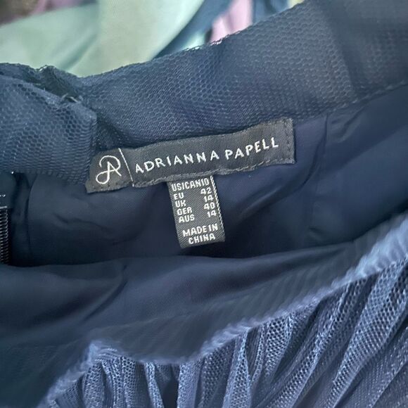 Adrianna Papell Two-Piece Embellished Dress with Tulle Skirt - Picture 9 of 10